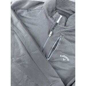 Callaway Opti-Dri Ribbed Quarter Zip Pullover Gray Golf Medium